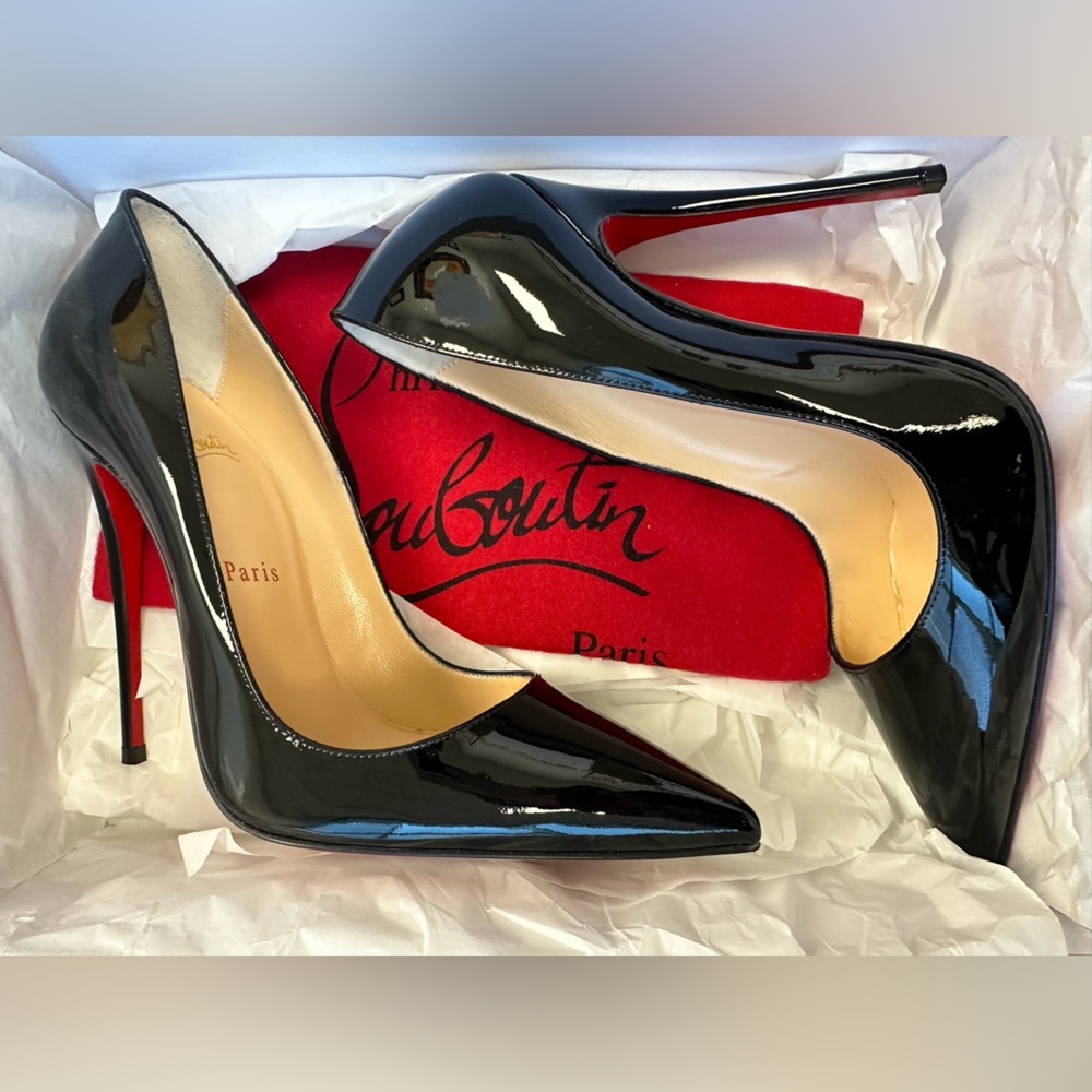 Brand new pair of Christian Louboutin So Kate 120 patent leather heels